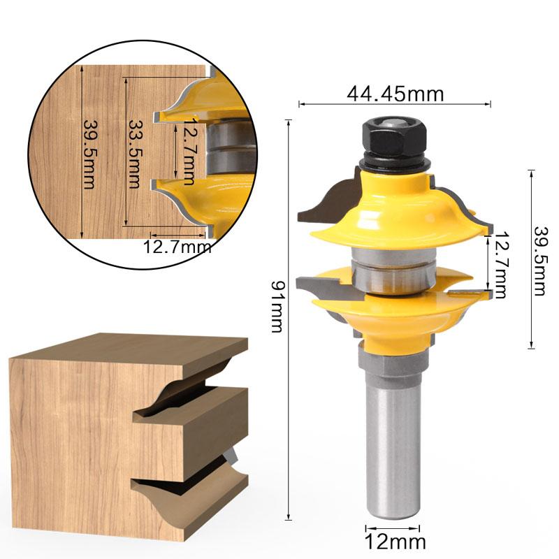 3pcs 8mm 12mm 1/2inch Shank Entry Interior Tenon Door Router Bit Set Ogee Matched R&S Router Bits Carving for Wood