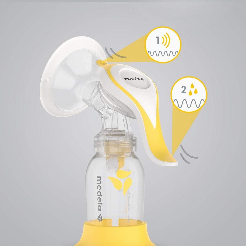 Medela Breast Pump Harmony Manual Breast Pump Essentials Pack Compact and Easy To Clean Gently Supports Breastfeeding Transparent (Manual)