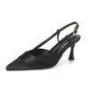 Sheepskin Version~ Beautiful Pointed Head Thin Heel High Heels Women's Rear Empty Shallow Mouth Single Shoes Bag Head Sandals