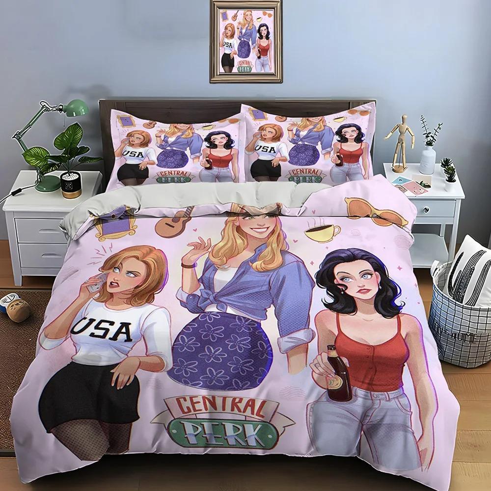 Friends Printed Bedding Set Friends Season Bedding Set Comfortable Adult Children Luxury Tv Program Pattern Full Size