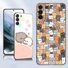 Funny Cartoon Cat Black Silicone Phone Case For Samsung Galaxy S23 S21 S20 FE S24 S22 Ultra S10E S10 S9 S8 Plus