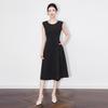 Early Autumn Light Luxury Hepburn-Style Sleeveless Waist-Hugging Dress for Women