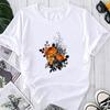 (Азиатский размер) Мода Цветочный Стиль Тенденция Прекрасный Стиль Тенденция Принт Графический Футболка Женская Повседневная Футболка Одежда Повседневная Женская Топ Футболка с Коротким Рукавом