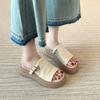 Retro Soft Bottom Outer Wear Casual Cool Slippers Women's Summer New Open-toe Buckle Thick Bottom Heightening Slippers Flat Bottom Comfortable