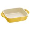Staub Dish 14cm Ceramic Gratin Dish Oven Microwave Safe Japanese Ceramic Citoron Color Dish "Rectangular Citron" [Authorized Product] Z1029-534