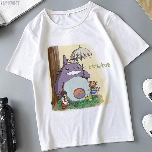 Plus Size Tops Women 'S T -Shirt Fashion Funny Totoro Print T Shirt Summer Harajuku Streetwear O -Neck Short Sleeve Tshirt Clothing
