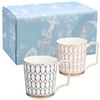 Wedgwood Official Wedding Gift Renaissance Gold Wedding Gift for the Bride and Officially Imported Wrapping Mugs, Pair, 300ml, Pink/Blue, Tableware,
