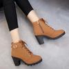 Plus Size 35-43 Winter Casual Women Pumps Warm Ankle Boots Waterproof High Heels Snow 2025 Shoes Botas Patent Botas Muje Jkm8