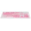 104pcs Custom Keycaps Pink White PBT Opaque Side Engraving Oil Repellent Coating Matte Ergonomic