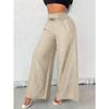 Women's Fashion Casual Solid Color Print High Waist Trousers Pants & Capris