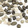 Acrylic Beads Baroque Retro Gold Flower Shaped Flat Round Beads for Jewelry Making DIY Bracelets Necklace