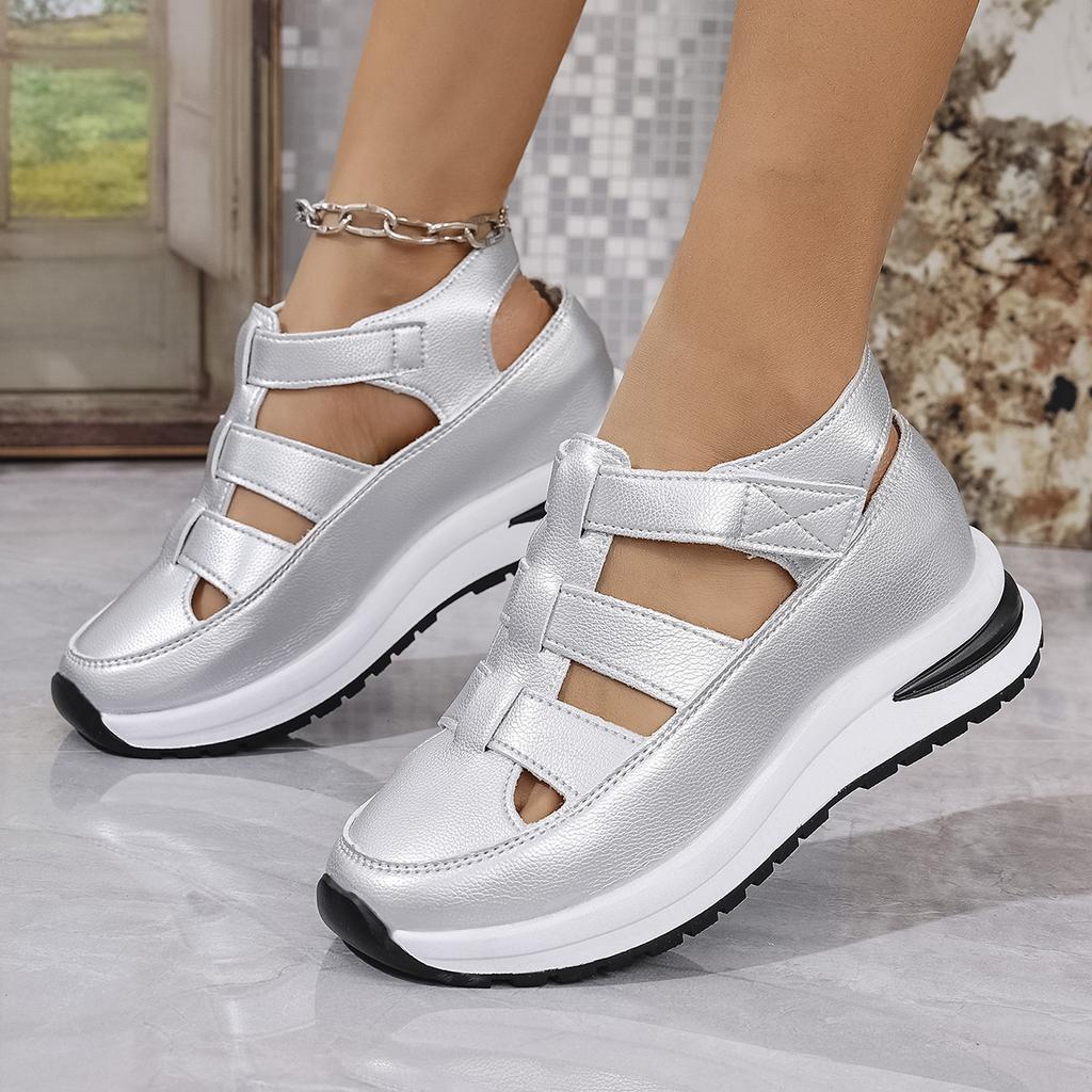 Ladies Shoes 2025 High Quality Buckle Strap Women's Sandals New Closed Toe Office and Career Summer Solid Wedge Sandals Zapatos
