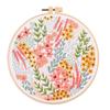 Embroidery Kit DIY Embroidery Starter Kit Hand Stitch Embroidery Fabric With Floral Pattern Drawing Threads Needles Hoop