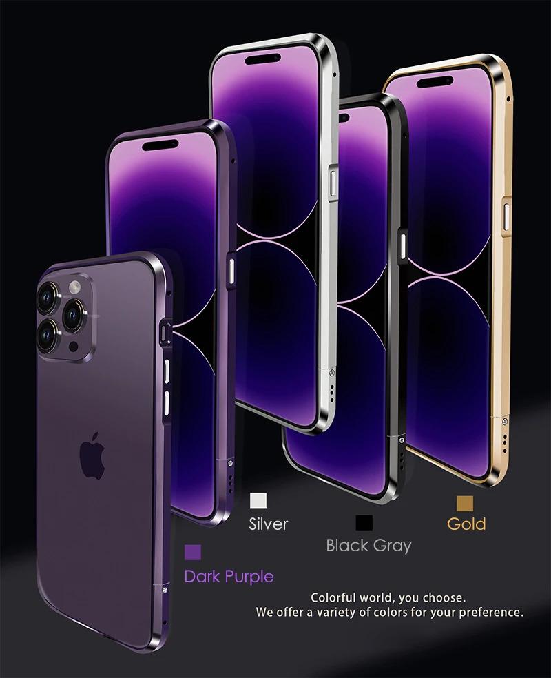 Cases For iPhone 14 13 12 11 Pro Max Metal Frame Aluminum Bumper Case For Iphone XS XR Shell Protective Phone Accessories