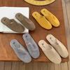 Spring New Retro Round Head Thick-soled Matte Leather Bag Head Half Slippers Women Wear Lazy Mu Qin Shoes