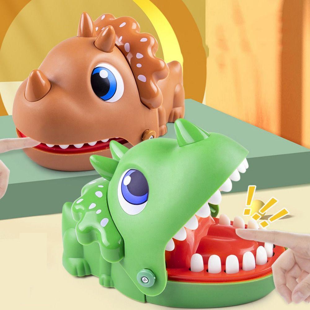 Triceratops Shape Dinosaur Bite Fingers Toy Safe Hand-biting Dinosaur  Birthday Gift