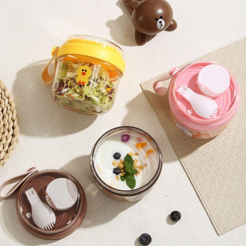 650ml Breakfast Cups Seal Oats Container Portable Salad Cup  for Oatmeal Cereal Nut Yogurt