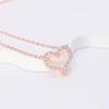 Hollow Full Diamond Love Peach Heart Versatile Simple Necklace Female Niche High Sense Collarbone