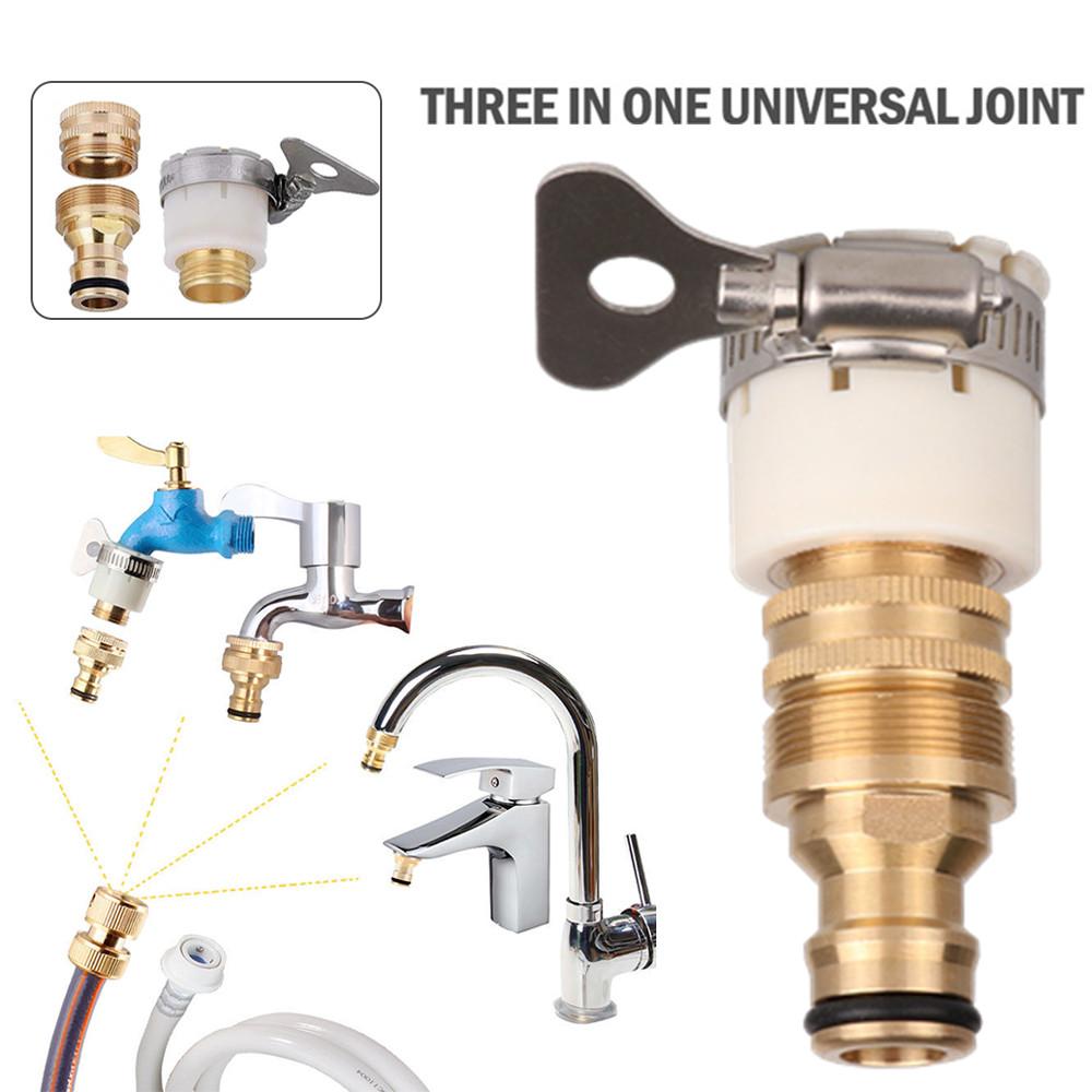 15mm-23mm Universal Kitchen Hose Adapter 3 IN 1 Faucet Connector Mixer Hose Adapter Tube Joint Fitting Garden Watering Tools
