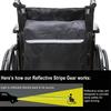Black Oxford Cloth Wheelchair Storage Bag Large Capacity, with Net Pocket & Strap, for Elderly. Hand Wash or Dry Clean.
