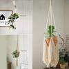 Handmade Cotton Rope Hanging Planter for Indoor Living Room Balcony Flower Pot