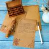 8-piece Set Kraft Brown Vintage Flower Pattern Letterhead Stationery Writing Paper Notepad Drawing Sketch Stationery