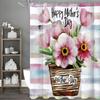 Mother's Day Colorful Flower Shower Curtain, Bathroom Decorative Shower Curtain, Waterproof Shower Curtain with Hooks