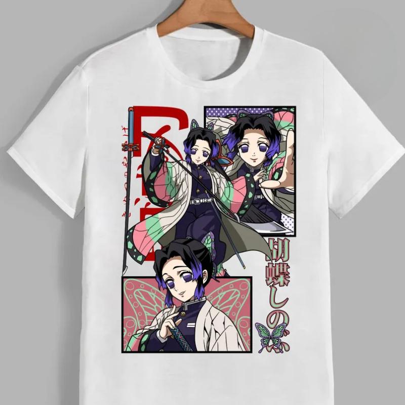 Anime Kochou Shinobu Demon Slayer T Shirt Summer Cotton Men Women Tee Couple Tops  Streetwear Harajuku O-Neck Hip Hop Casual Y2k