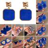 1 Pairs Women Blue Earrings Female Simple Personality Temperament Matte Irregular Earring Jewelry Gift
