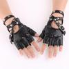New Ride Rivet Fingerless Punk Glove Gloves Leather Mittens