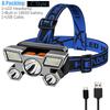LED Headlamp Strong Light Super Bright Head-Mounted Flashlight Outdoor Rechargeable Night Fishing Headlight 5 Light Sources