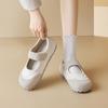 Augustine Single Shoes Women's 2025 New Summer Flat-soled Soft-soled Casual Single Shoes Velcro Mary Jane White Shoes