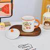 Retro Mug with Lid High Value Household Ins Water Cup Cute Girls Cup Souvenir Ceramic Cup Set