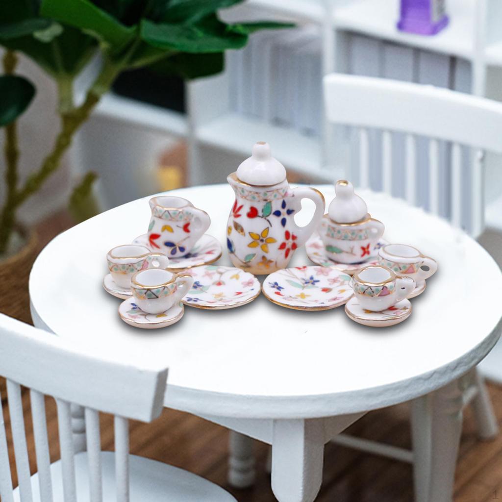 Miniature Tea Set with Teapot And Cups for Home Decor