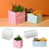 Square Brick Carved Silicone Molds Rectangle Brick Carved Succulents Planter Molds for Epoxy Resin Home Decoration