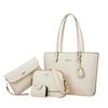 Seizar Shoulder Bag Set Made of Premium Synthetic Perfect As a Gift Women's Bag/Commuter (4 Pieces) Leather, (White)