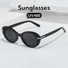 Retro Popular UV400 Sunglasses Classic Oval T-shaped Personality Street Photography Walk The Show Ultraviolet-proof Glasses
