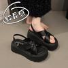 Muffin Thick Sole Heightening Roman Sandals Women's 2025 New Summer Wear with Skirt Small Beach Shoes