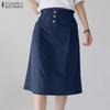 Womens Casual Elastic Waist Summer Loose Skirts