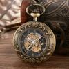 Classic Vintage Double-open Carved Flip Cover Roman Numeral Large Semi-automatic Pocket Watch