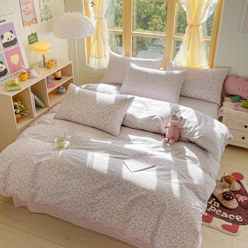 Элегантный синий цветочный узор пододеяльник комплект 100% хлопок мягкий приятный для кожи комплект постельного белья размера Queen одеяло чехол наволочки