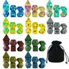Dice Acrylic Dice Party Games High Class Acrylic Dice Amazing Mixed Colours 10 Set DND Game Dice With Bag For Role Playing Games