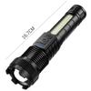 High Power Led Flashlight Portable USB Rechargeable Led Lamp with COB Side Light Pen Clip Zoom Torch Camping Emergency Lantern