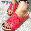Summer Large Size Slippers Women's Hollow Chrysanthemum Flower Special-shaped with Stitching Casual Fashion Sandals