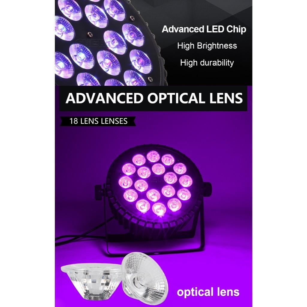 LED 18x18W 6 In1 RGBWA+UV High Brightness Par Light Disco DJ Club Wedding Outdoor Stage Lighting Equipment