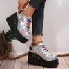 Independent Station 2024 Autumn and Winter New Women's Shoes Colorful Platform Wedge Heel High Heel Belt Buckle Women's Boots Short Boots