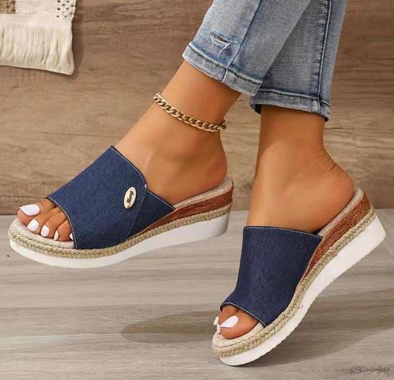 Fashion Women High Heels Thick Bottom Casual Shoes Summer Wedges Sandals Women Platform Open Toe Slippers Outdoor Casual Comfort Slides