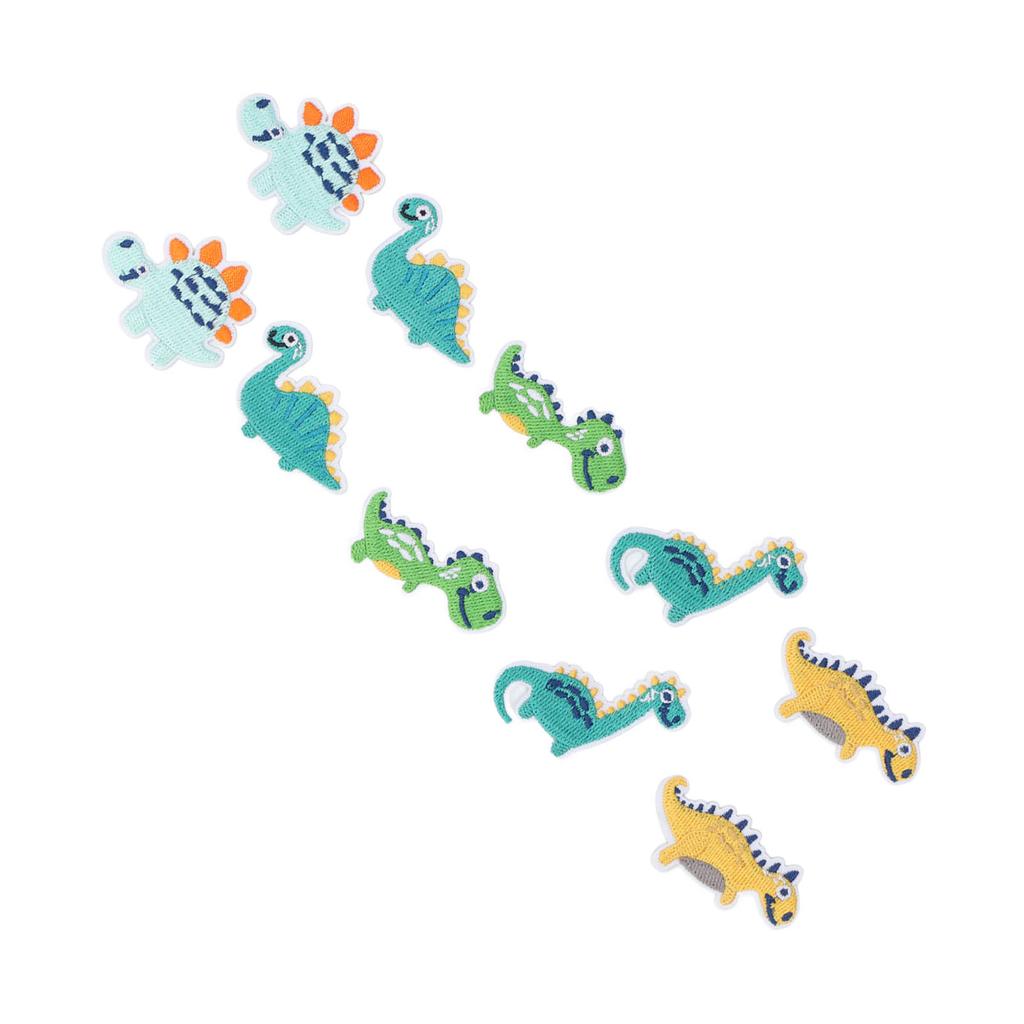 10pcs Dinosaur Patches Colorful DIY Clothing Small Dinosaur Shape Embroidery Iron On Patches for Dress Hat Jean Backpack