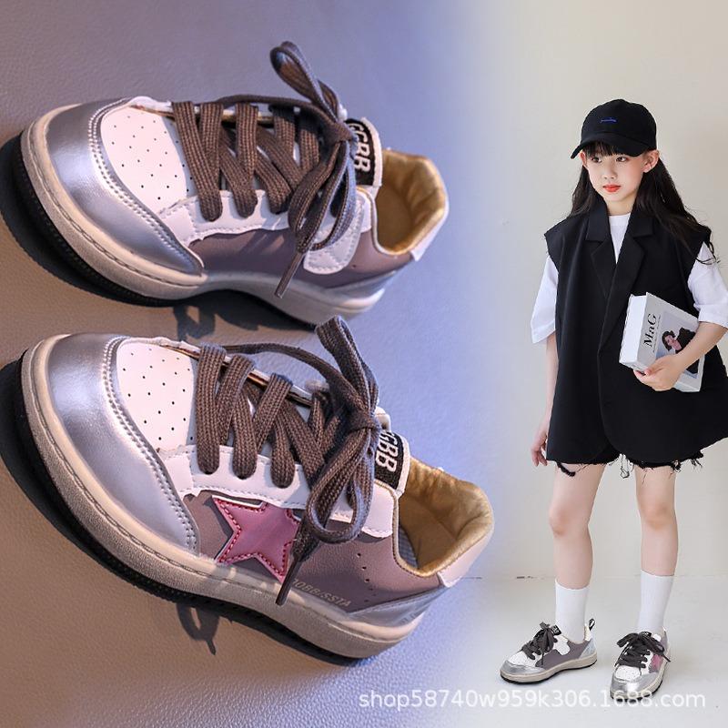 Autumn New Children's Shoes Boys Soft-soled Breathable Casual Shoes Girls Versatile Board Shoes Medium and Older Children's Tide Single Shoes