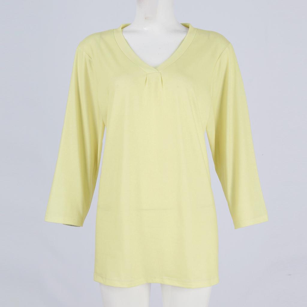 Women's V-neck Gradient Print Three-quarter Sleeve Fashion Top